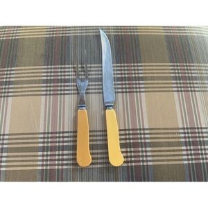 Vintage Sta-Brite Stainless Steel Carving Set